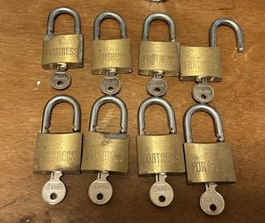 40mm Fortress padlock Lot Used With Key 