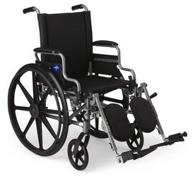 Lightweight Folding Wheelchair – Swing-Back Arms, Elevating Leg Rests – New