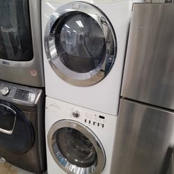 Frigidaire Front Load Washer And Stackable Gas Dryer Set 