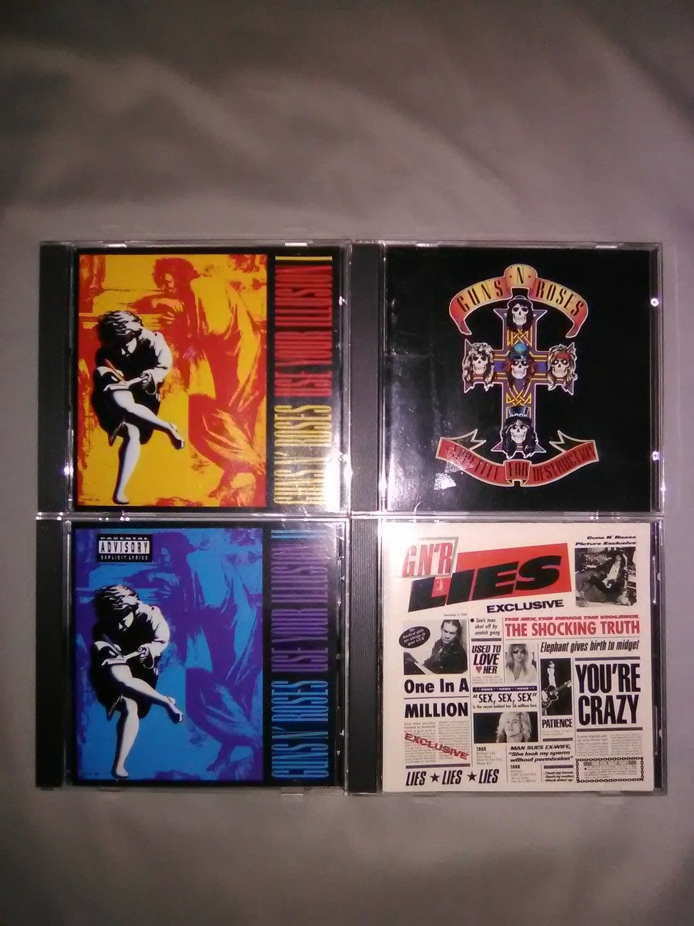 GNR. Guns N Roses. 4 CDs. Lot. Appetite for Destruction, Use your illusion, GN'R Lies. Guns and roses