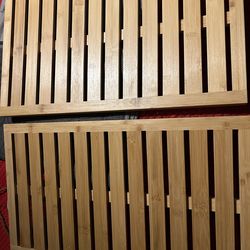 Bamboo Bath Mat Set (2) – Non-Slip Spa Style – Like New