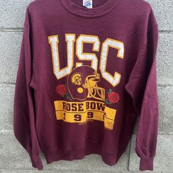 Vintage USC Rosebowl 1990 Sweatshirt Russell Athletic Made in USA Mens Size M