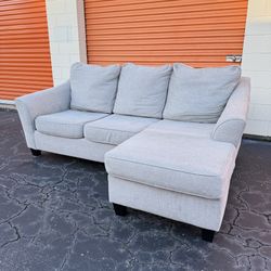 Free Delivery - Perfect Light Gray Sectional Couch with Reversible Chaise