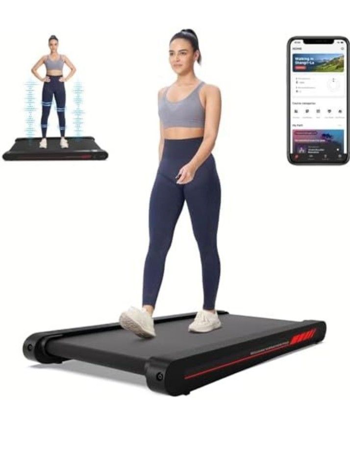 Walking Pad Treadmill Under Desk 3 In 1 Home Office Portable Gym Weights