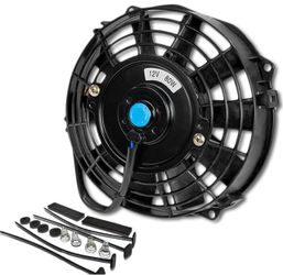 DNA Motoring 7 Inch High Performace Electric Cooling Slim Radiator Fan with Mount Kit, Black, RAF-7+FMK