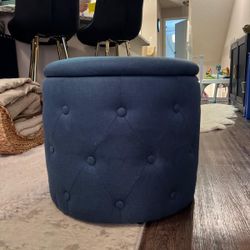 Blue Ottoman/Poufe With Storage