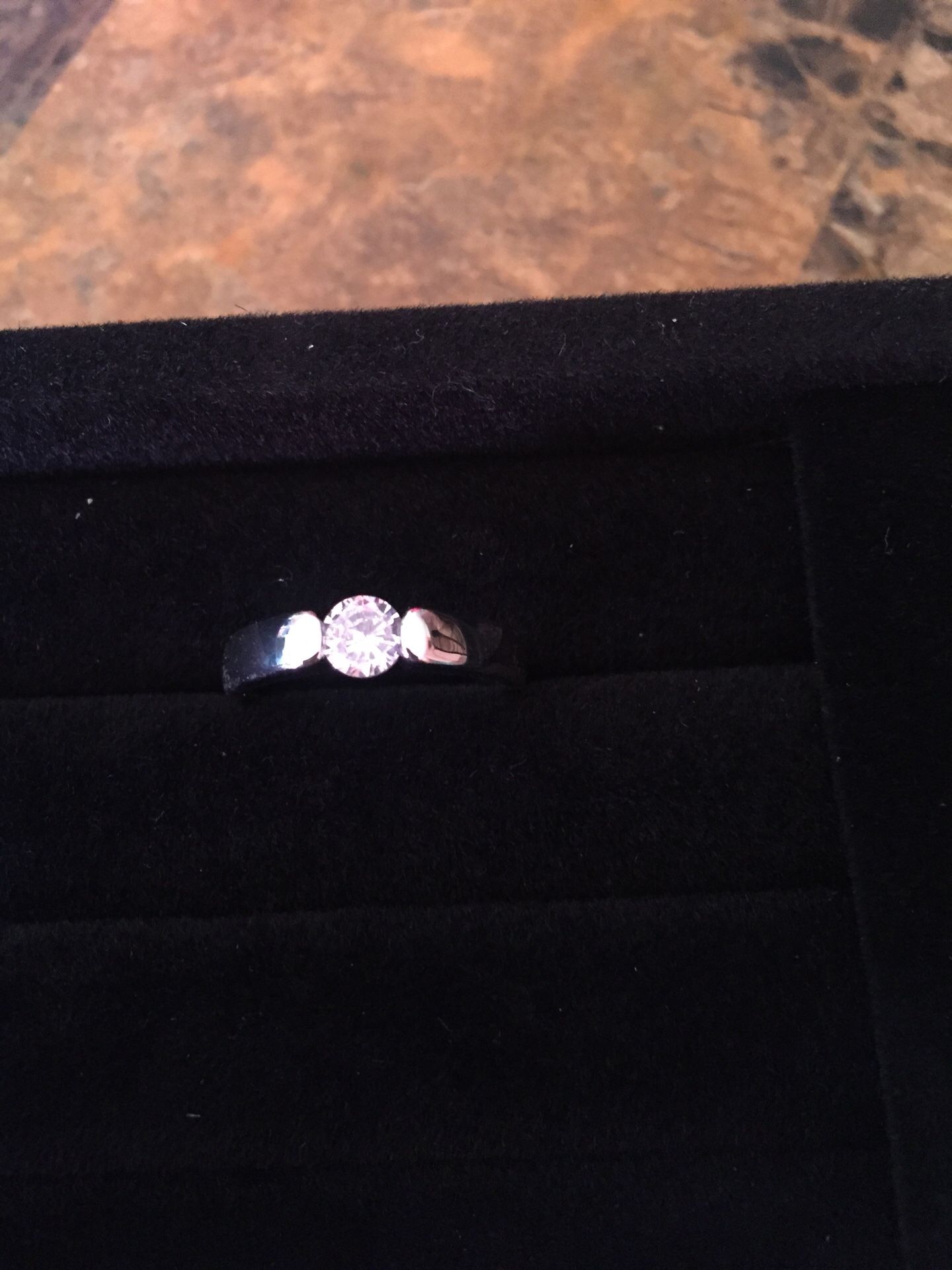 14k played engagement ring size 7