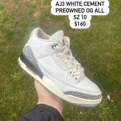 Jordan 3 White Cement Size 10