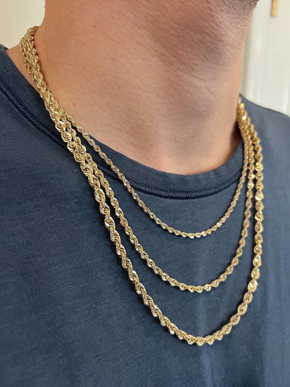 *PREORDER ONLY* Solid 10kt Yellow Gold Rope Chains