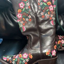 Leather Cowgirl Western Boots Women