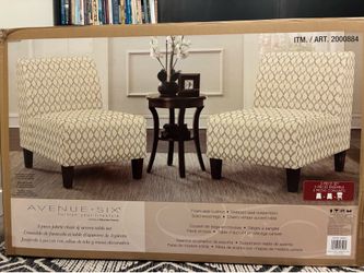 Two Side Chairs And Accent Table