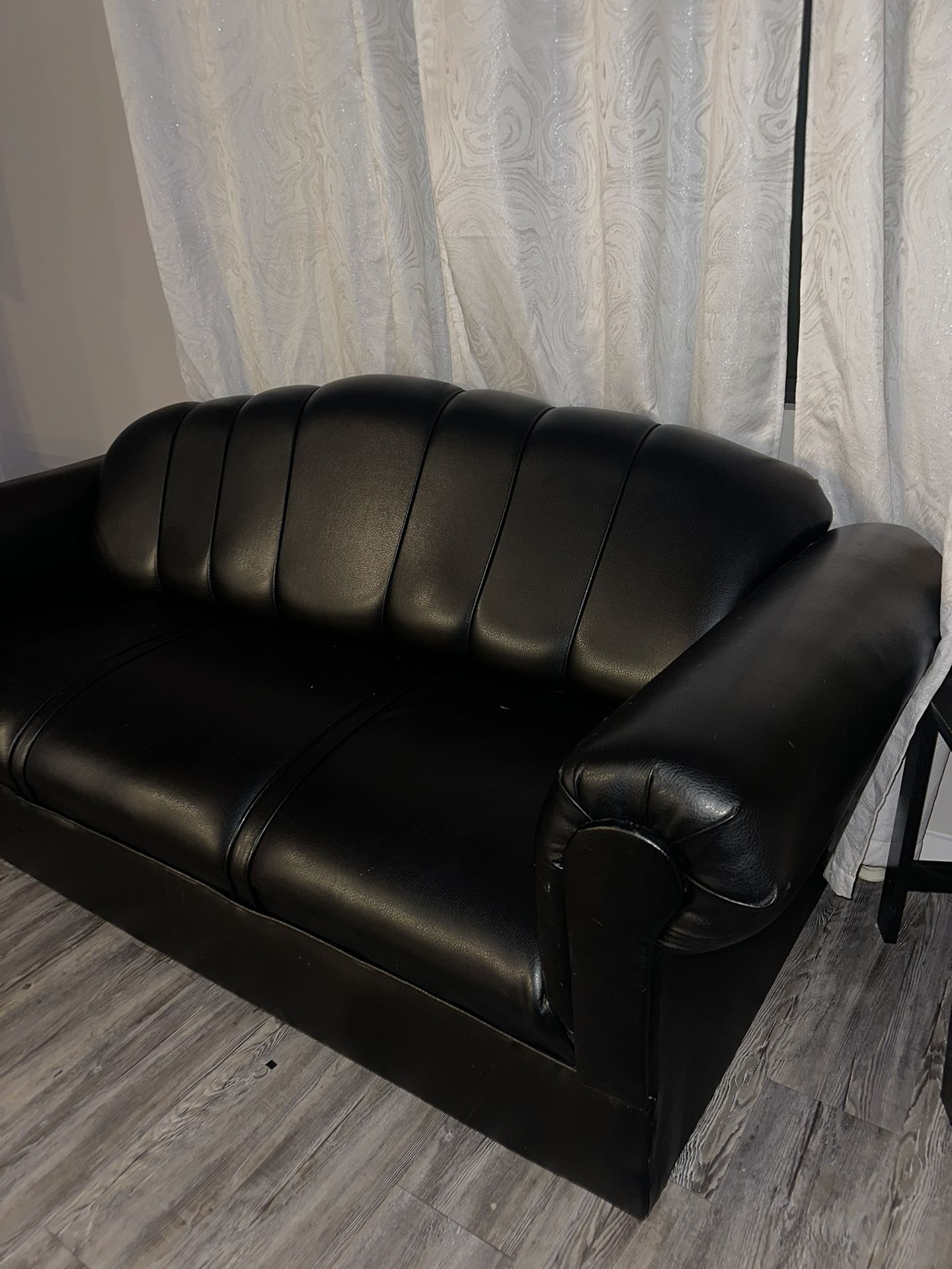 Black leather couch