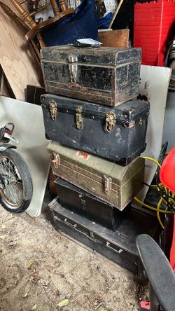 Lot Of Tool Boxes Craftsman Park + Metal And Wooden
