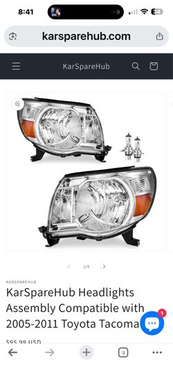 New!!  KarSpareHub Headlights Assembly Compatible with 2005-2011 Toyota Tacoma