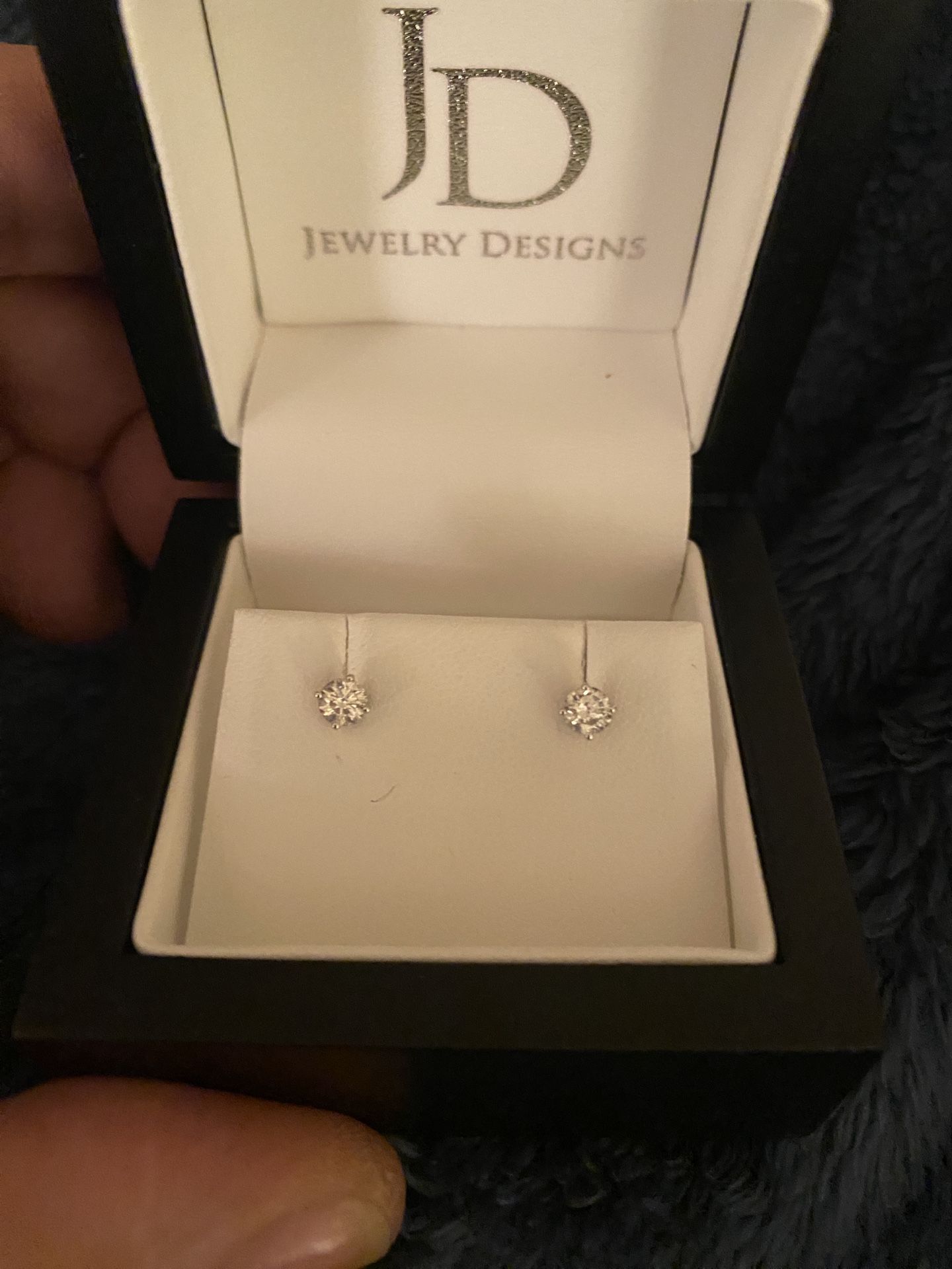 .41 Total C Weight Diamond Stud Earrings 