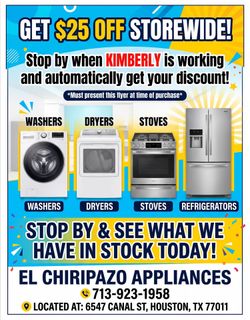Appliance Sale $25 Off