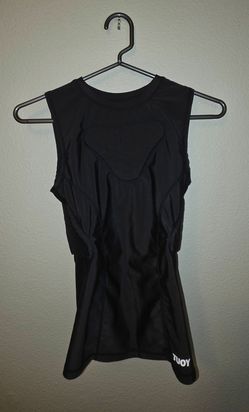 Tuoy - Boys - Large - Padded Compression Shirt - Chest / Side / Back Protector - Sleeveless - Polyester/Spandex - Black