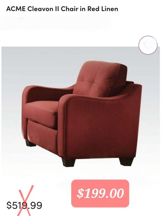 Accent Chair, Red
