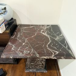 Vintage 1992 Italian marble furniture suite + post modern leather chairs. Will sell seperately.
