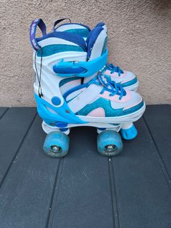 SULIFEEL Rainbow Unicorn 4 Size Adjustable Light up Roller Skates (5 pair available)