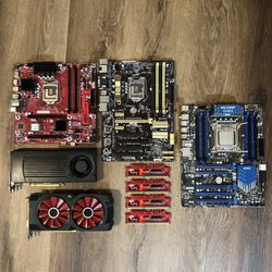 PC Parts Lot; Motherboards, Ram, CPU, GPU