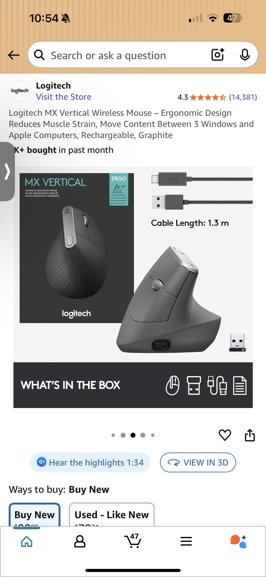 Logitech MX Vertical Wireless Mouse