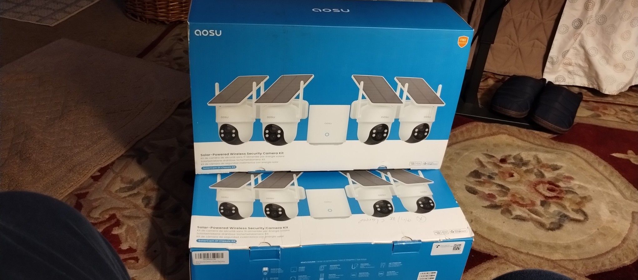 AOSU OUTDOOR WIRELESS SOLAR POWER SECURITY CAMERAS 