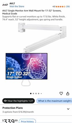 AVLT Medical Grade Monitor Wall Mount