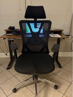 Ticova Ergonomic Office Chair – Adjustable Lumbar, Headrest & 3D Armrests