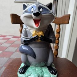 Disney Pocahontas Meeko Raccoon Cookie Jar 1990s Vintage