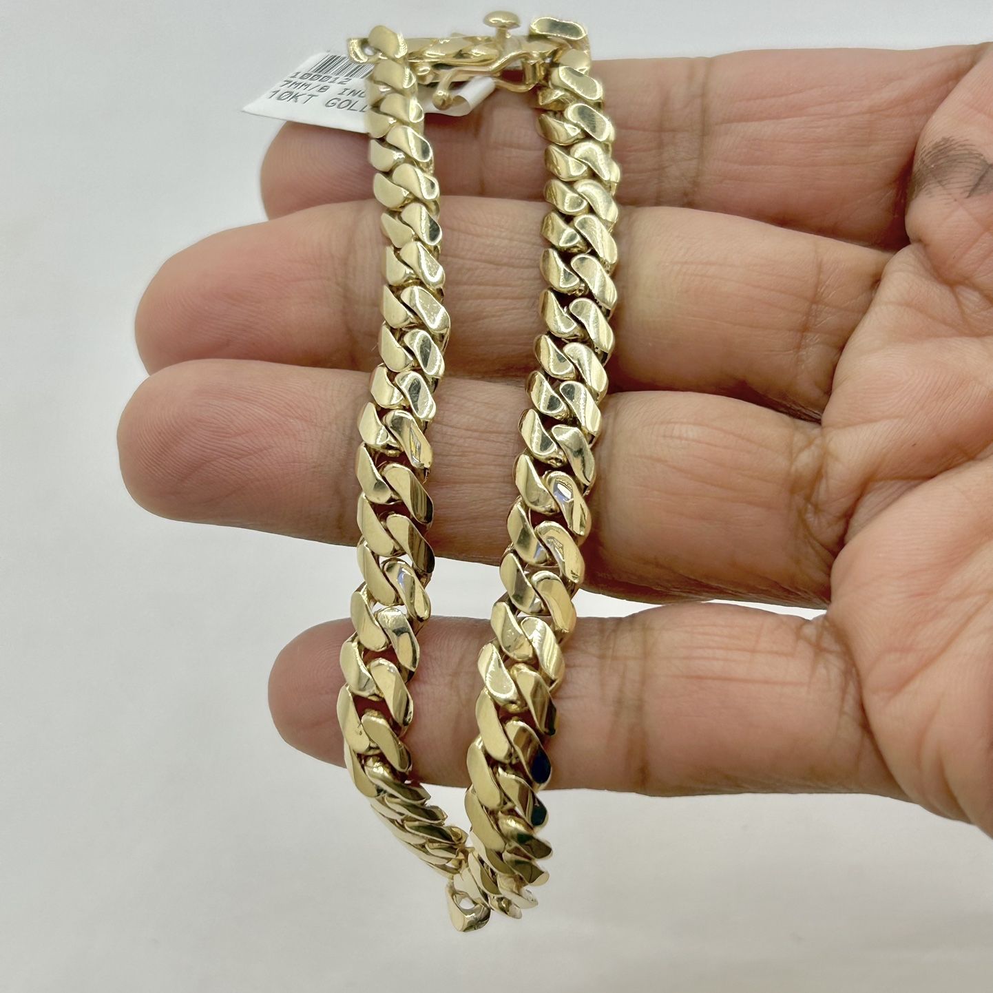 21.6 Gms 10KT- YG Solid Flat Miami Cuban Bracelet 