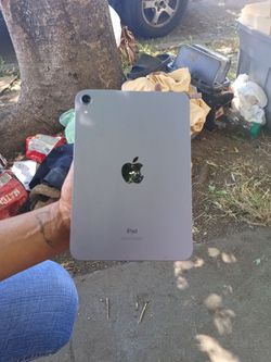 Apple mini iPad 8.3 in and screen size color is purple