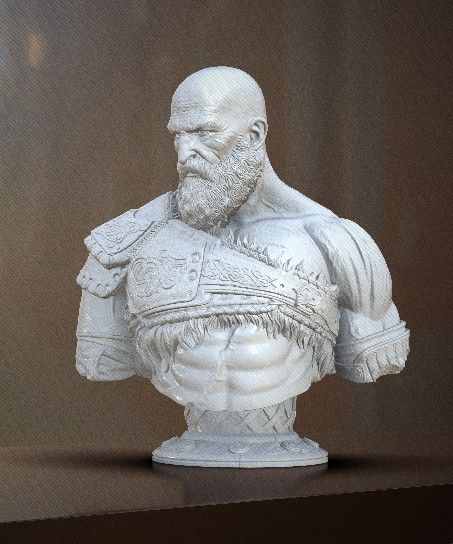 Kratos GoW God Of War Can Art Bust Statue Playstation Video Game Comic