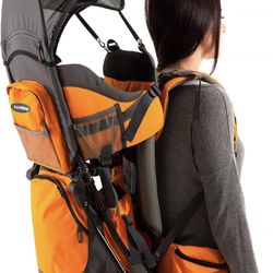 Hiking Baby Carrier Backpack - Comfortable Toddler/Baby Backpack Carrier System with Diaper Change Pad, Insulated Pocket + Rain and Sun Hood to Protec