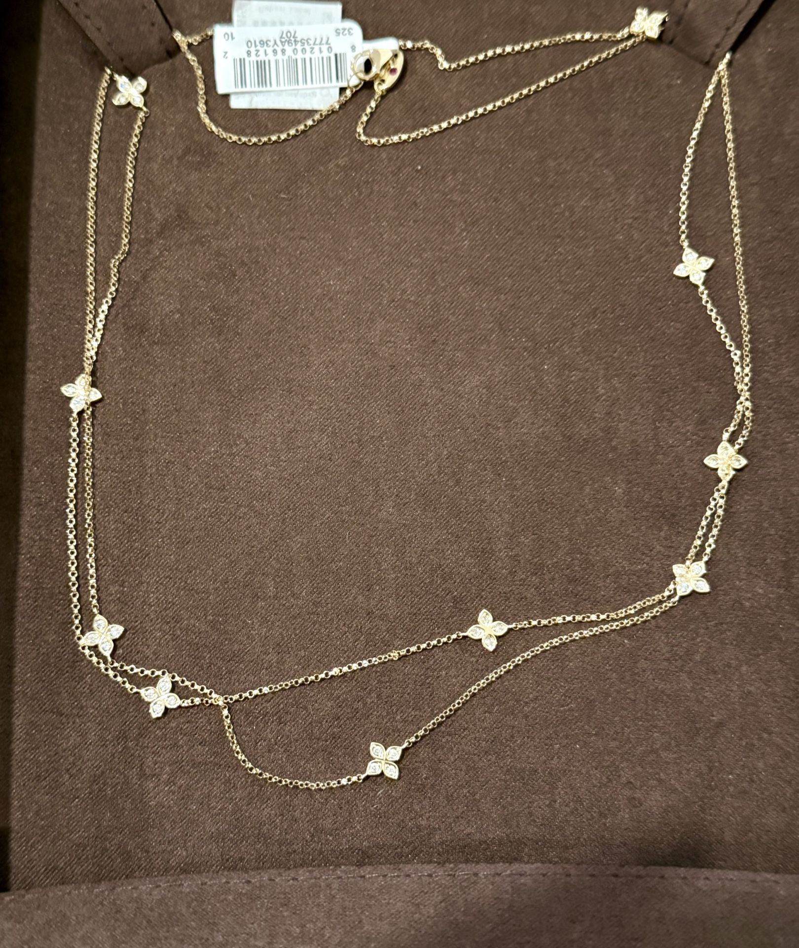 NEW Roberto Coin Verona Love By The Inch 18K Yellow Gold Diamond 36” Inches