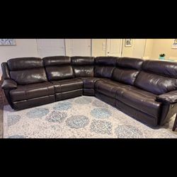 Leather Sectional With Recliner 