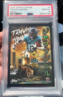 2025 TOPPS CHROME KAIJU #9 TRAVIS HUNTER ROOKIE RC PSA 10