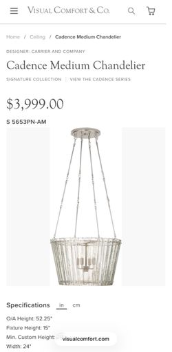 Cadence Medium Chandelier - Signature Collection