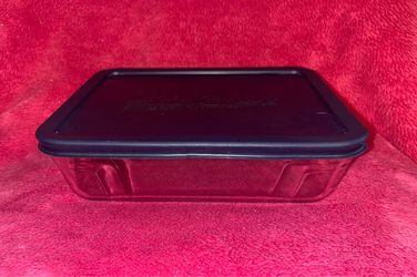 PYREX 6 Cup Clear Glass Casserole Dish 7211 with Blue Lid 7211-PC Like NEW!