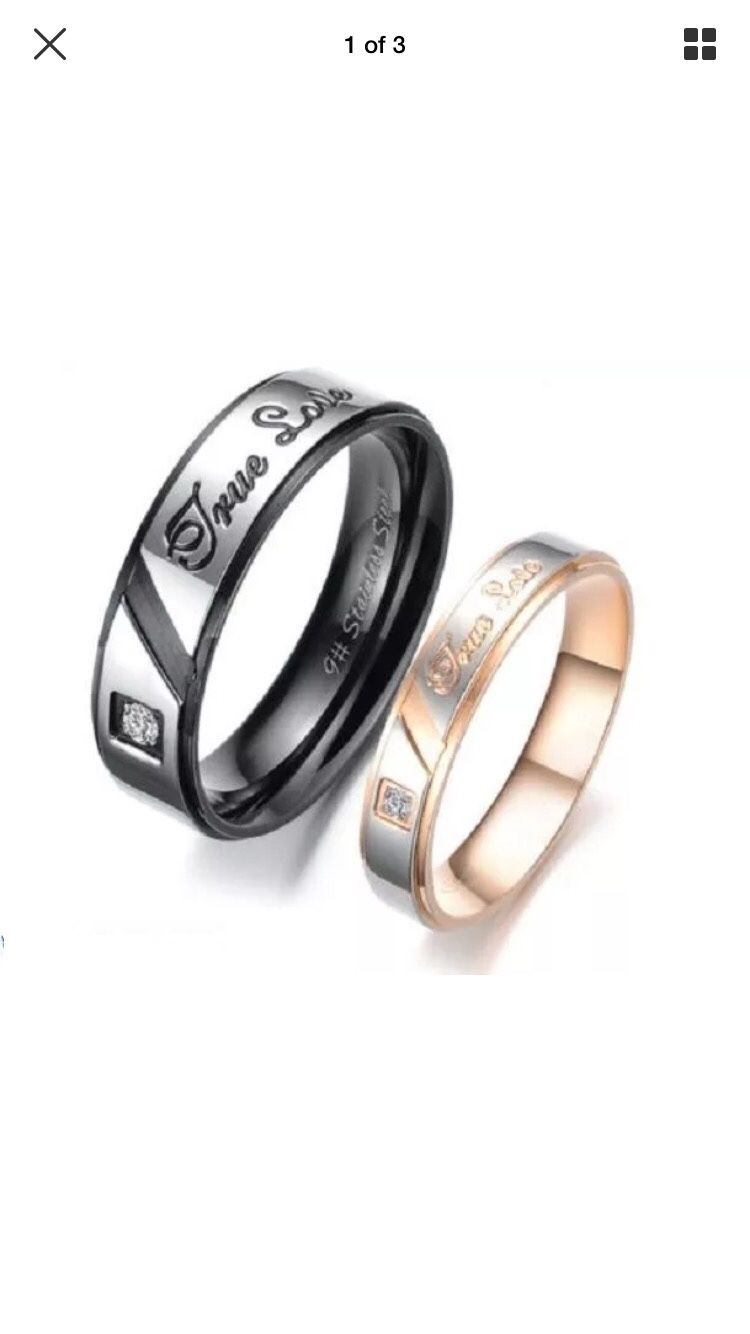 2pcs True Love Coupe Rings