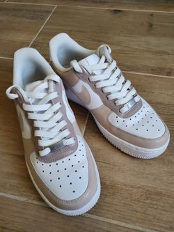 Custom Authentic Nike Air Force 1 Shoes - Women's 6.5 - Custom Beige / Nude