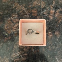 Star And Moon Silver Ring With Marksites