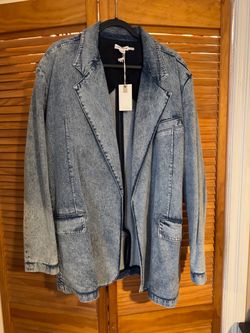 2x-3x Good American Oversized Denim Blazer Jacket