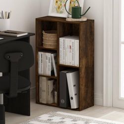 Luder 31.5 in. Tall Amber Pine Wood 5-Shelf Standard Bookcase