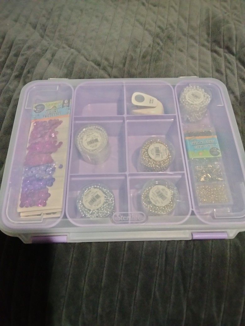 Crafting Supplies With Storage Container