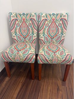 Living spaces Multicolor Fabric Parson Chair Set of 2