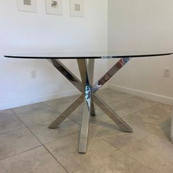 54" Glass Dining Table 