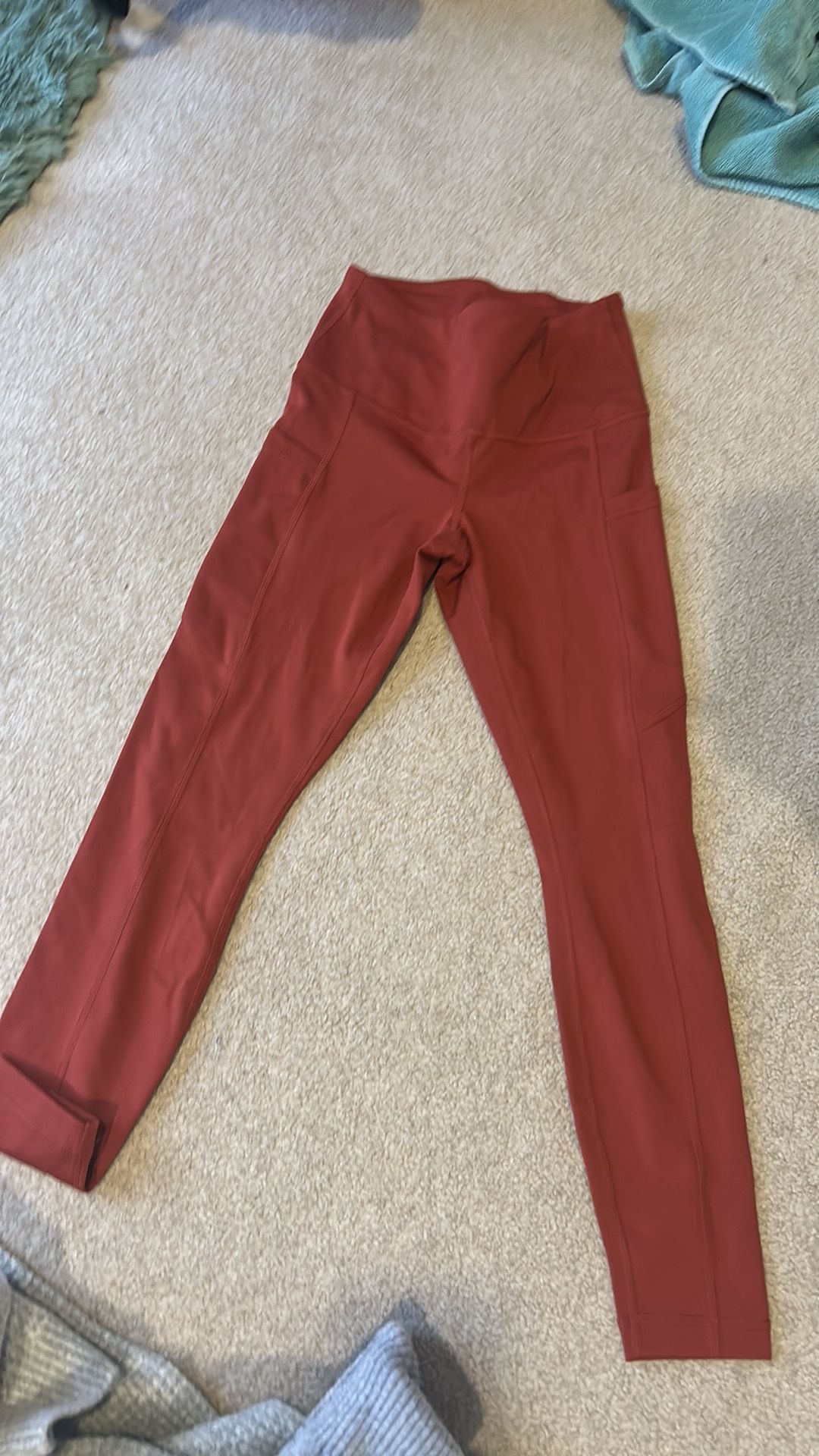 Red athletic leggings