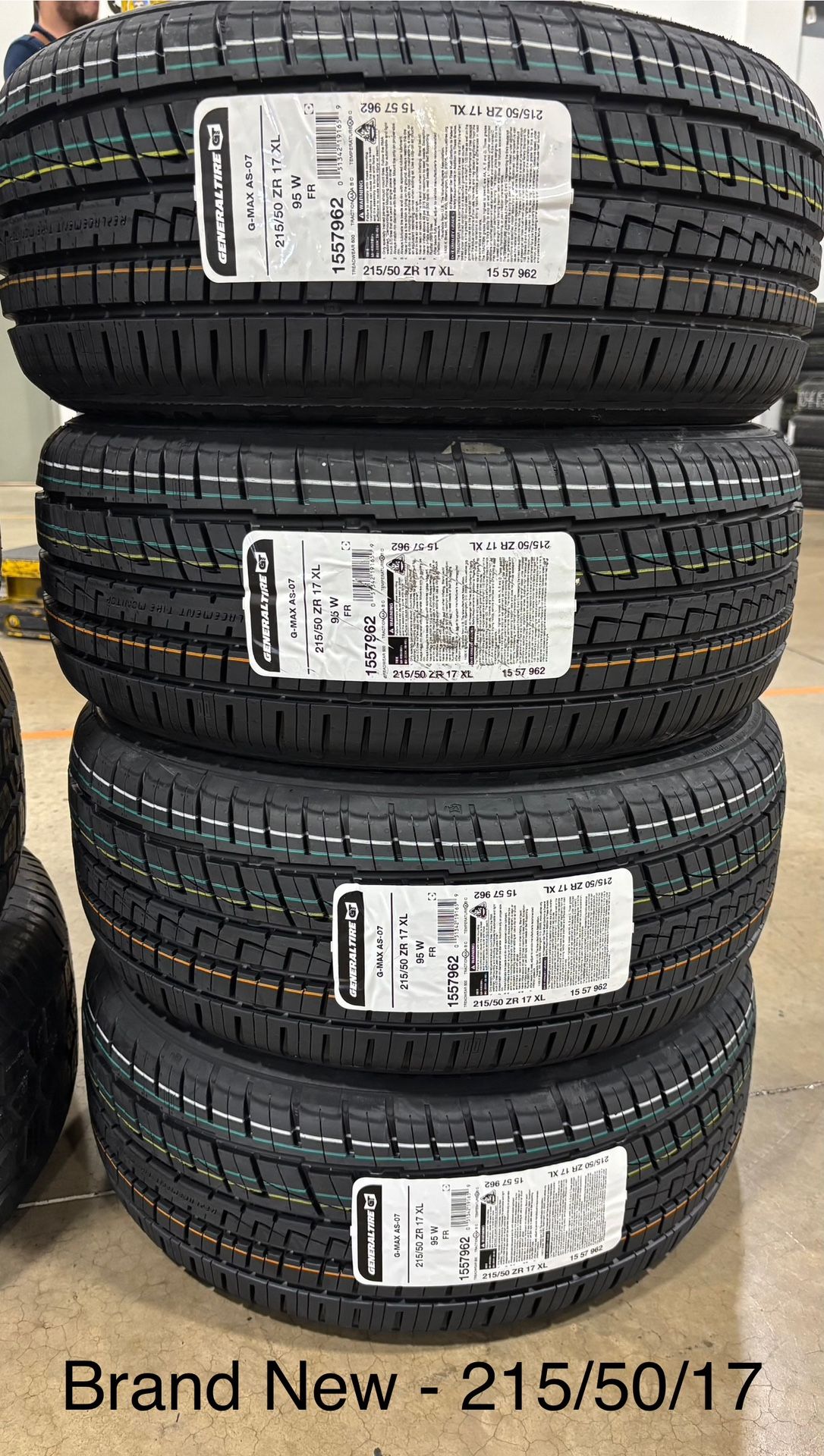 (4) - 215/50/17 General G-Max AS 07 Tires