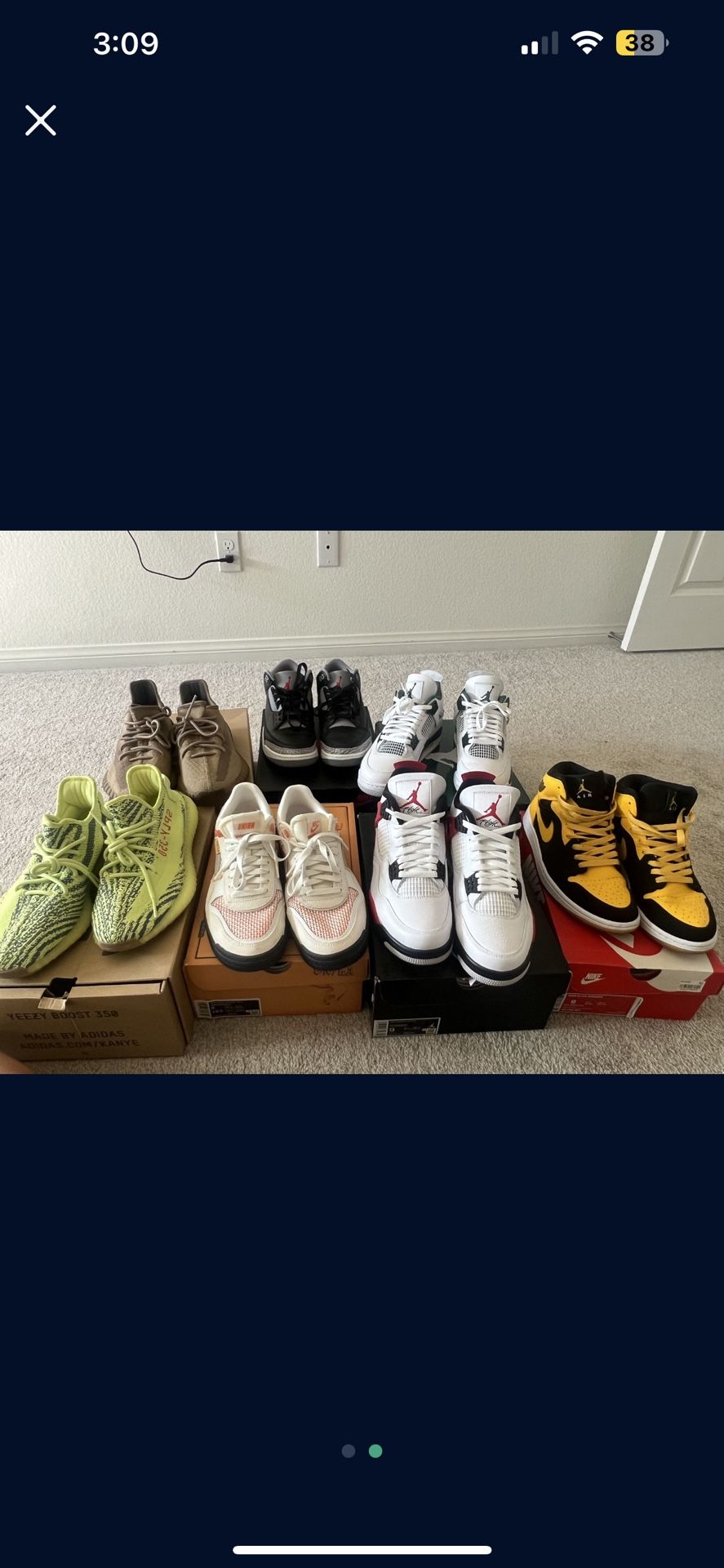 All Jordan’s Size 9 Yeezys 9.5